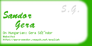 sandor gera business card